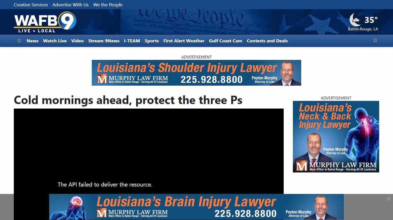 Cold mornings ahead, protect the three Ps